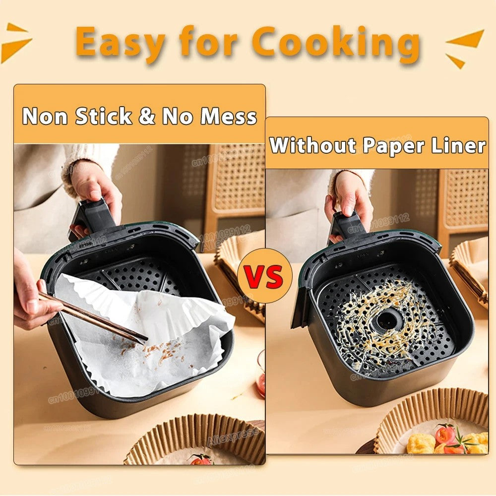Air Fryer Papel regular, papéis de cozimento antiaderentes Airfryer, forros redo