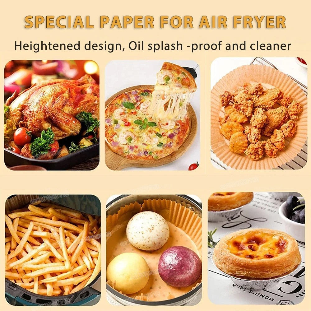 Air Fryer Papel regular, papéis de cozimento antiaderentes Airfryer, forros redo