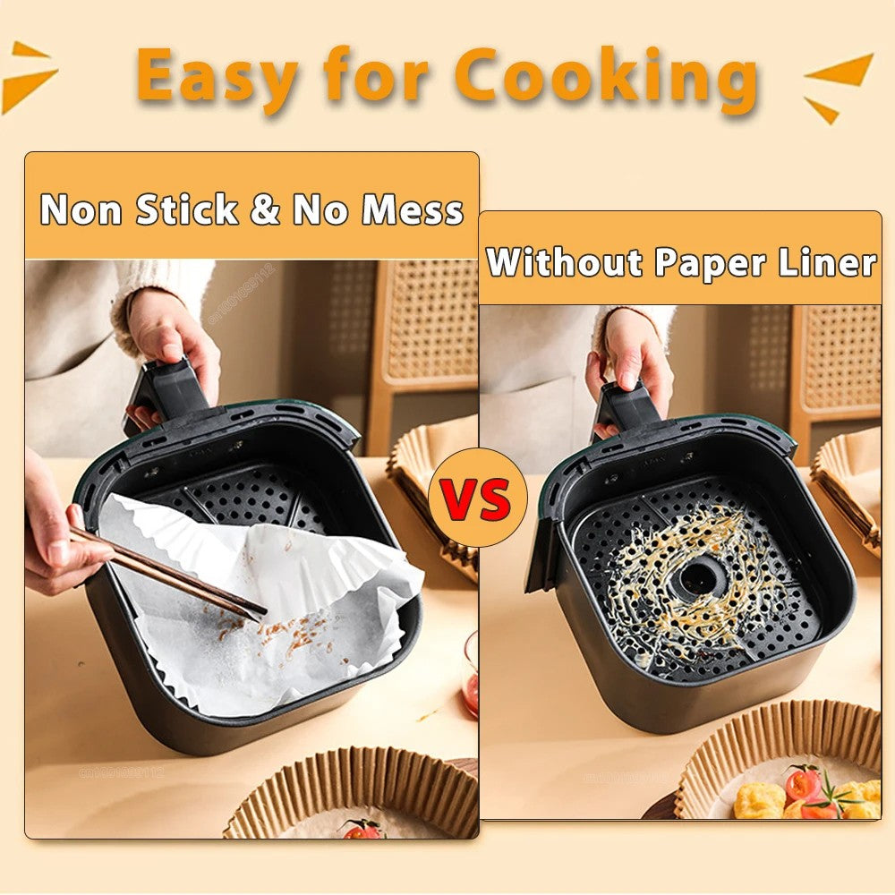 Air Fryer Papel regular, papéis de cozimento antiaderentes Airfryer, forros redo