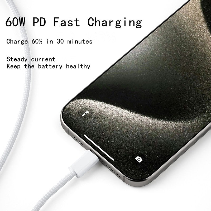 Usb c para tipo c carregamento rápido pd 60w cabo de dados do telefone móvel par